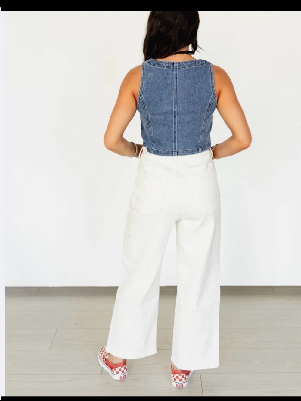 White Embroidered Western Graphic Wide-Leg Jeans howdy cowboy stretch - Picture 3 of 3